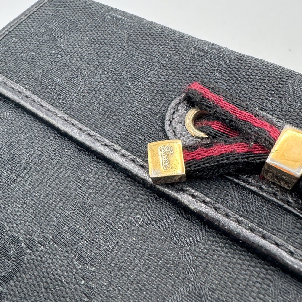 Gucci Sherry Bow Black Wallet with Gold Accents - Picture 4 of 13